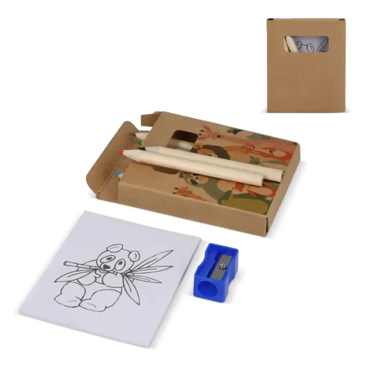 8-elementowy zestaw do kolorowania w pudełku typu kraft - LT91573 (gadzety reklamowe)