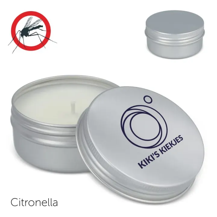 Roślinna świeca odstraszająca owady Citronella w puszce z recyklingu - LT90749 (gadzety reklamowe)
