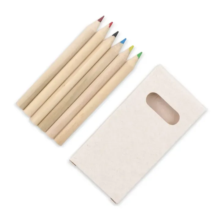 6 kredek do kolorowania w pudełku z kartonu z recyklingu - LT91520 (N0054)