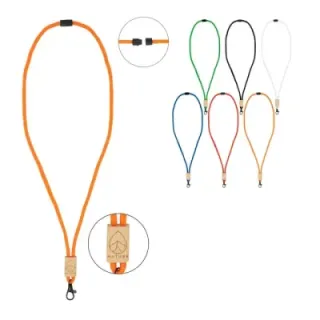 Paracord R-PET lanyard - LT95306 (gadzety reklamowe)