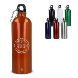 Jednościenna butelka R-SS z karabińczykiem 750ml - LT98739 (gadzety reklamowe)
