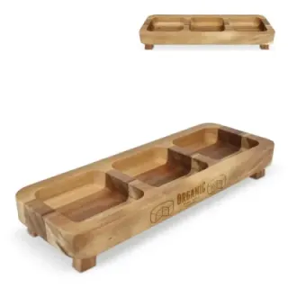InSideOut Drewniany mini stolik na przekąski, 35 cm - LT57204 (gadzety reklamowe)