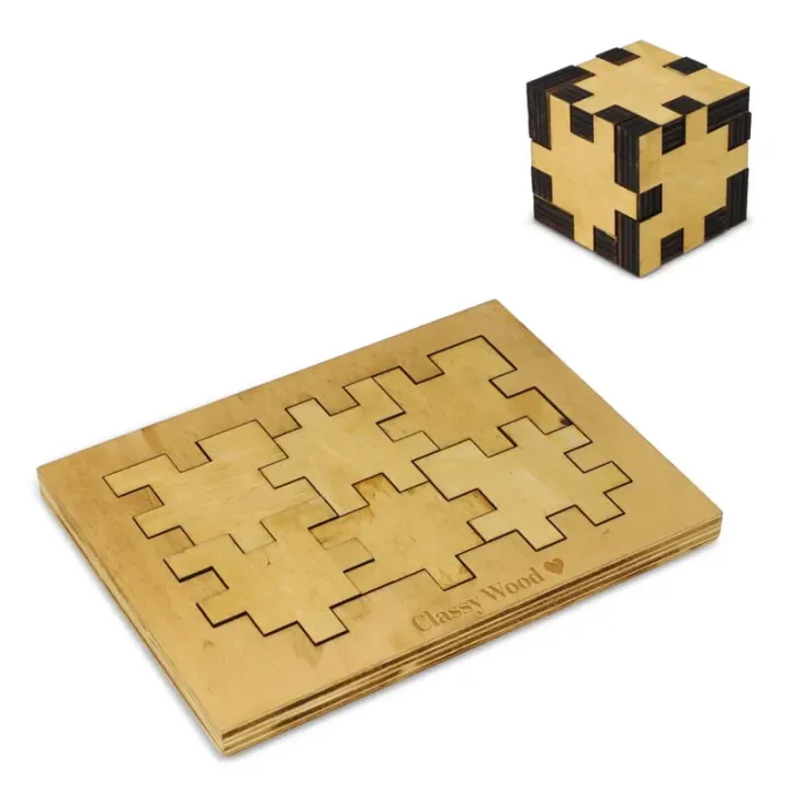 Drewniana kostka puzzle - LT90758 (gadzety reklamowe)