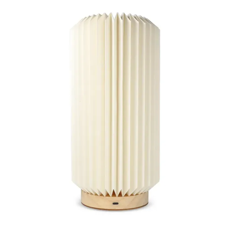 Składana papierowa lampa LED Coollux Aurora Tall na drewnianej podstawie, 32 cm - LT40726 (N0094)