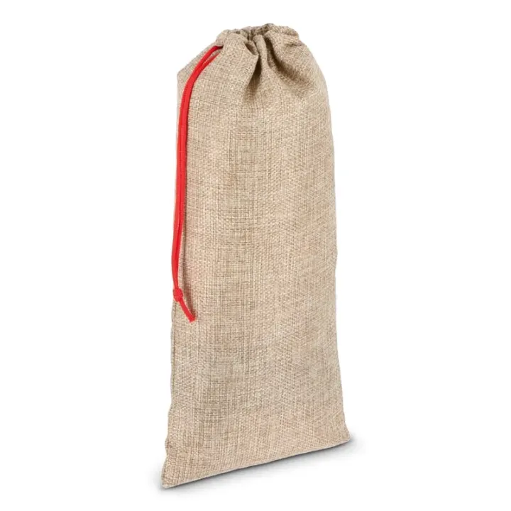 Torebka na wino w stylu juty 14x34cm - LT90277 (N0094)