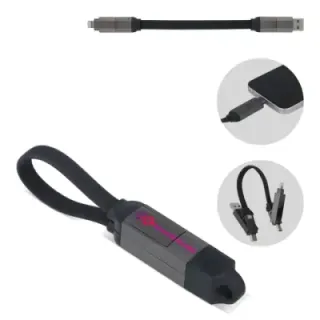 Wielofunkcyjny brelok OTG z kablem 4 w 1 o mocy 60W - LT95660 (gadzety reklamowe)