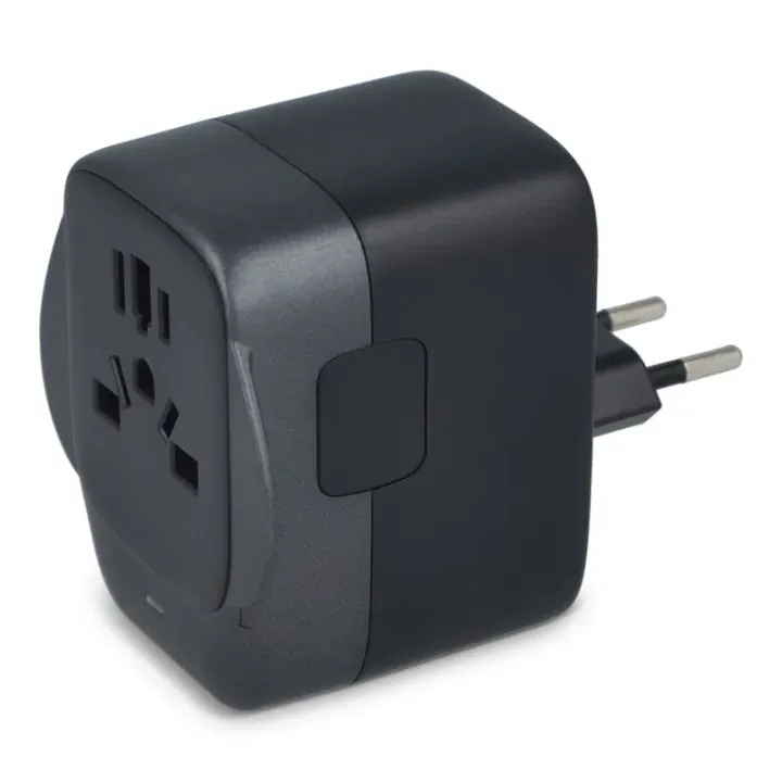 Adapter podróżny PowerPro wykonany z plastiku pochodzącego z recykling - LT41029 (N0002)
