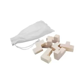 Drewniane puzzle w bawełnianym woreczku - AP800369