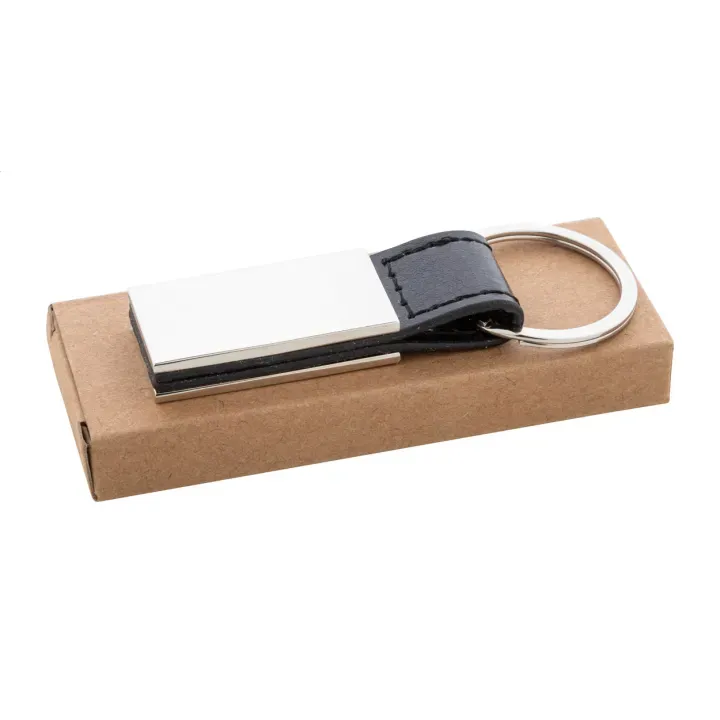 Metalowy brelok z paskiem ze skóry PU - AP808257