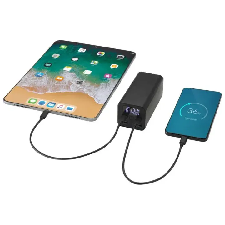 Powerbank do laptopa o pojemności 20 000 mAh i mocy 70 W z aluminium z recyklingu - PC 12444090
