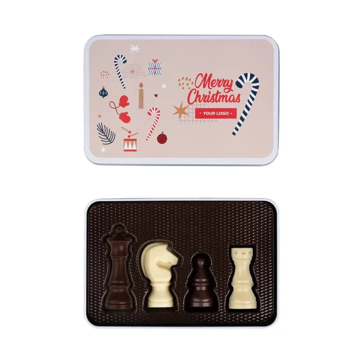 Zestaw 4 czekoladek w kształcie figur szachowych (łącznie 60 g) - 0596