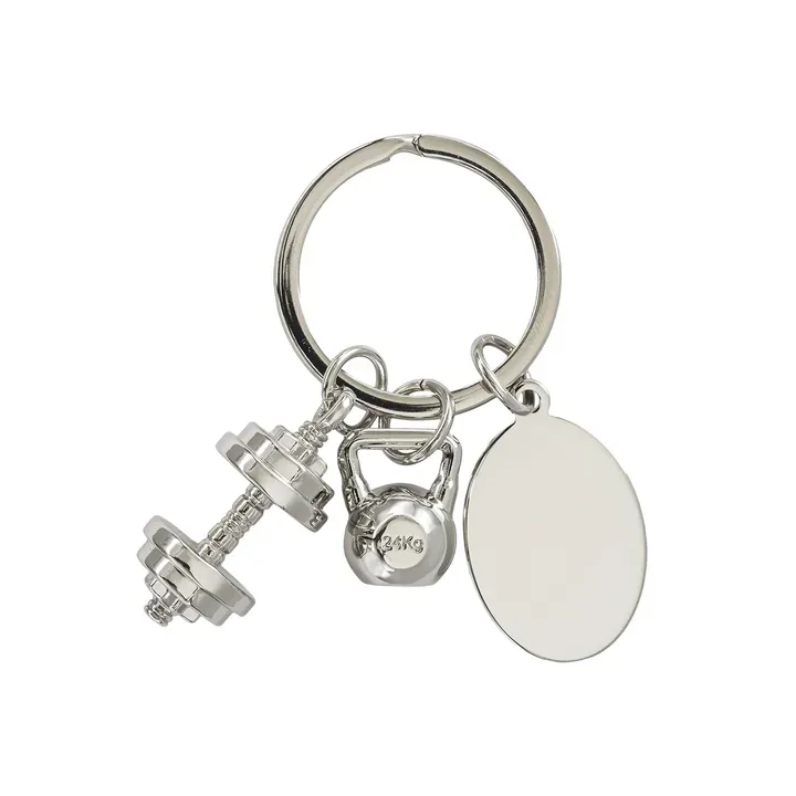 Brelok z motywem sportowym GymKey srebrny - R73132 (gadzety reklamowe)