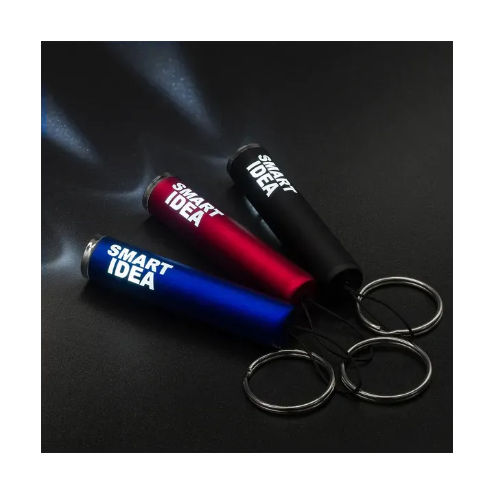Brelok-latarka z podświetlanym logo LumiRing czarny - R17811 (gadzety reklamowe)
