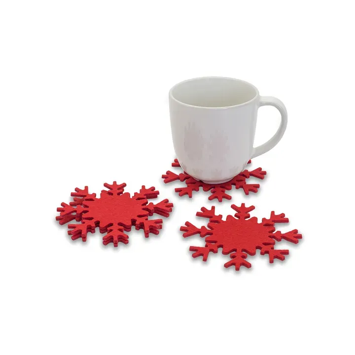 Podkładki filcowe Snowflake czerwony - X08870 (gadzety reklamowe)