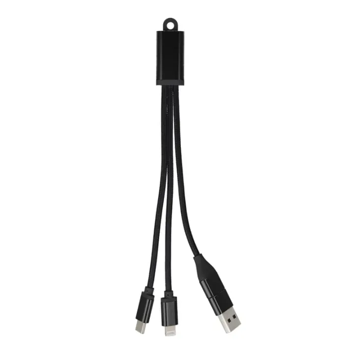 Kabel ładujący 2 w 1 USB-A/C do USB-C i Lightning, aluminiowy - LT95664 (N0002)