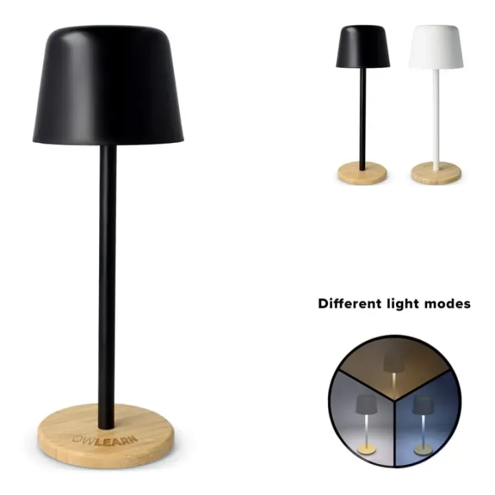 Lampa stołowa Solis z regulacją jasności i podstawą z bambusa - LT93353 (gadzety reklamowe)