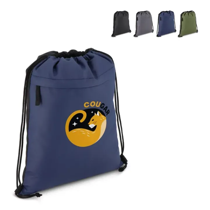 Torba ze sznurkiem z powlekanego PU R-PET 600D, wymiary 33 x 42 cm - LT91394 (gadzety reklamowe)