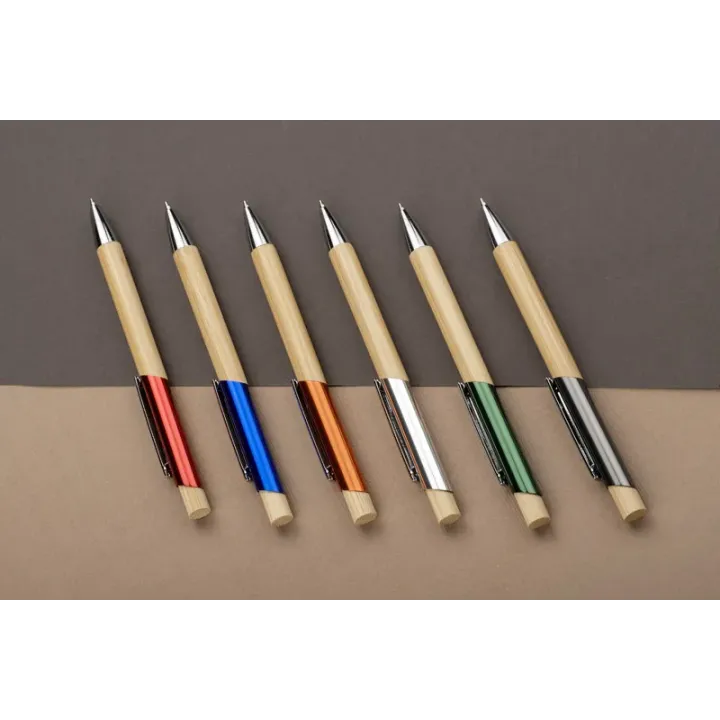 Długopis bambusowy z wyrazistymi, kolorowymi akcentami - 19727 Długopis bambusowy z wyrazistymi, kolorowymi akcentami - 19727