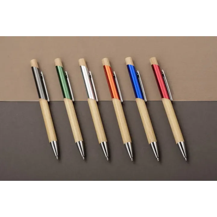 Długopis bambusowy z wyrazistymi, kolorowymi akcentami - 19727 Długopis bambusowy z wyrazistymi, kolorowymi akcentami - 19727
