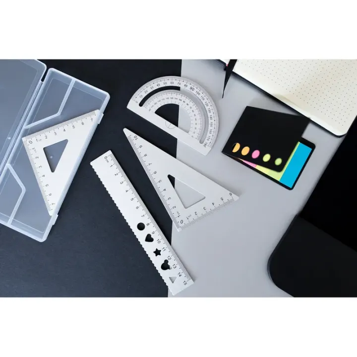 Zestaw szkolny, linijki, 2 ekierki i kątomierz - VA054