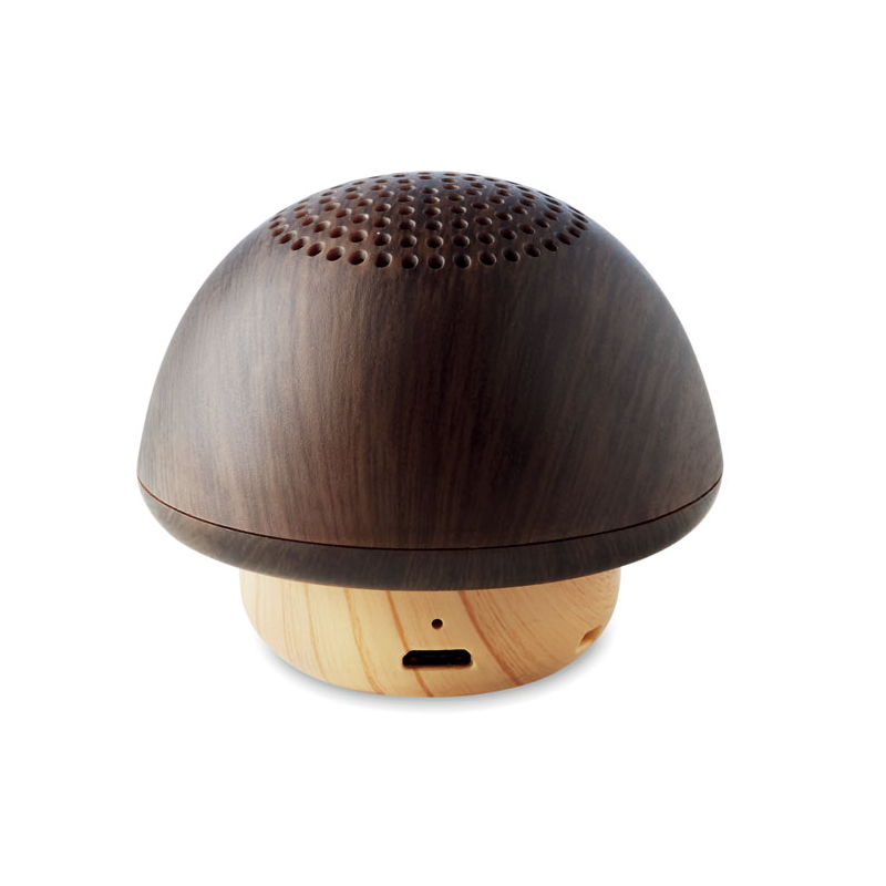 Głośnik Bluetooth 5.0 w kształcie grzyba z ABS oraz imitacji drewna - MO9718