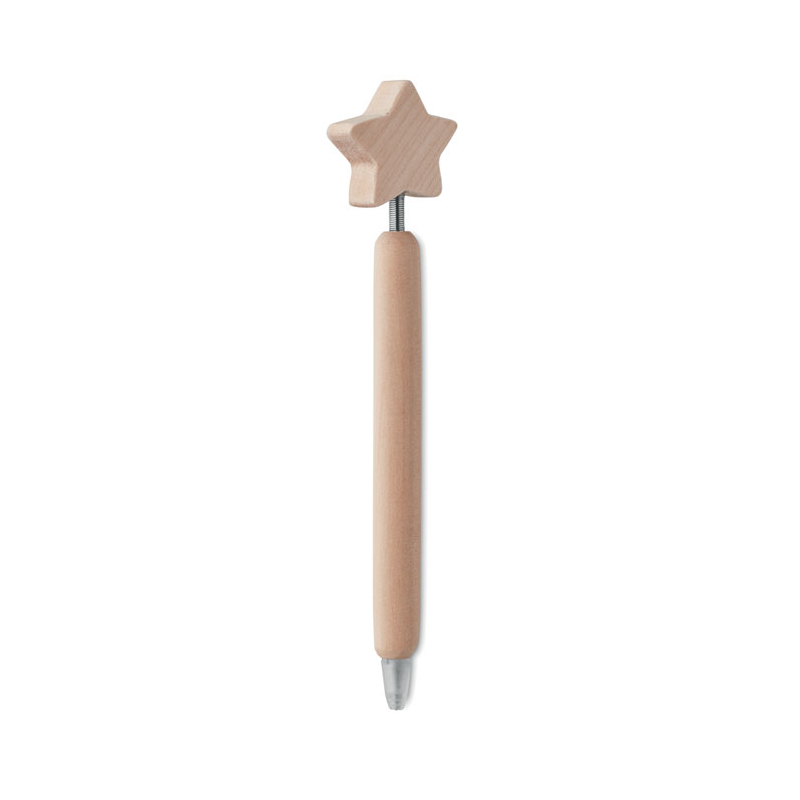 Drewniany długopis z gwiazdą na górze - CX1464