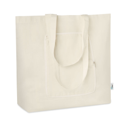 Składana torba na zakupy z certyfikowanej bawełny z recyklingu GRS 150gsm - MO9750
