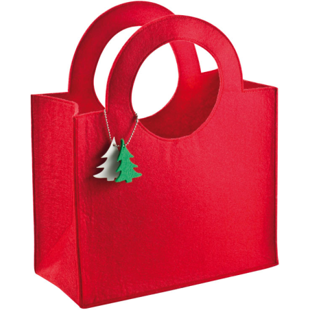 Świąteczna filcowa torba z zawieszką w kształcie choinki - 6898805