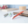 Ekologiczny, plastikowy długopis ze słomy pszenicznej z białym klipem - AP721419