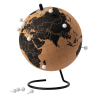 Globus z naturalnego korka na metalowej podstawie  - AP721501