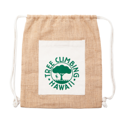 Modny ekologiczny plecak jutowy z bawełnianą kieszenią (220 g/m2) - R08505