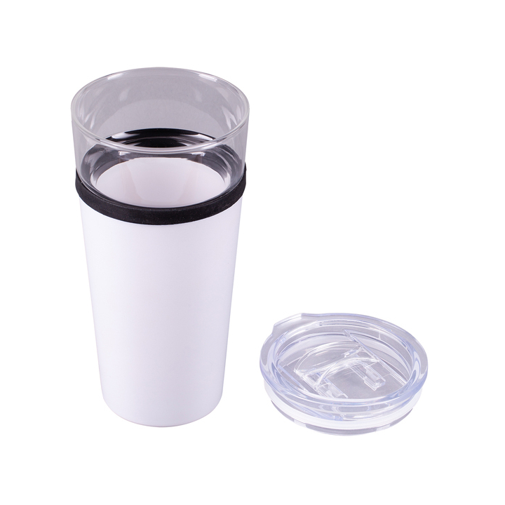 Kubek dwuścienny ze stali nierdzewnej, 400 ml - R08431