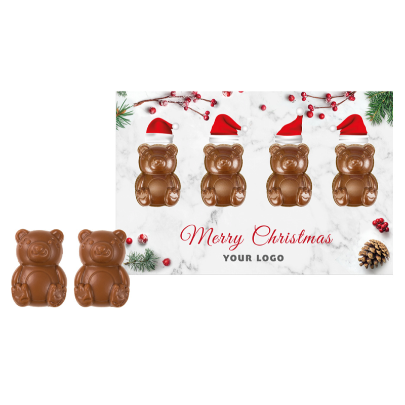 Świąteczna kartka z czekoladkami misie - Nr kat.: 0183/Xmas