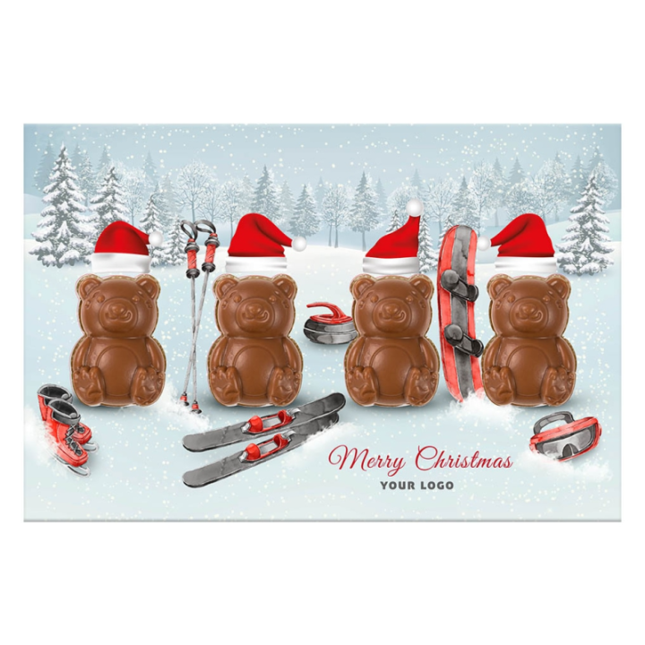 Świąteczna kartka z czekoladkami misie - Nr kat.: 0183/Xmas