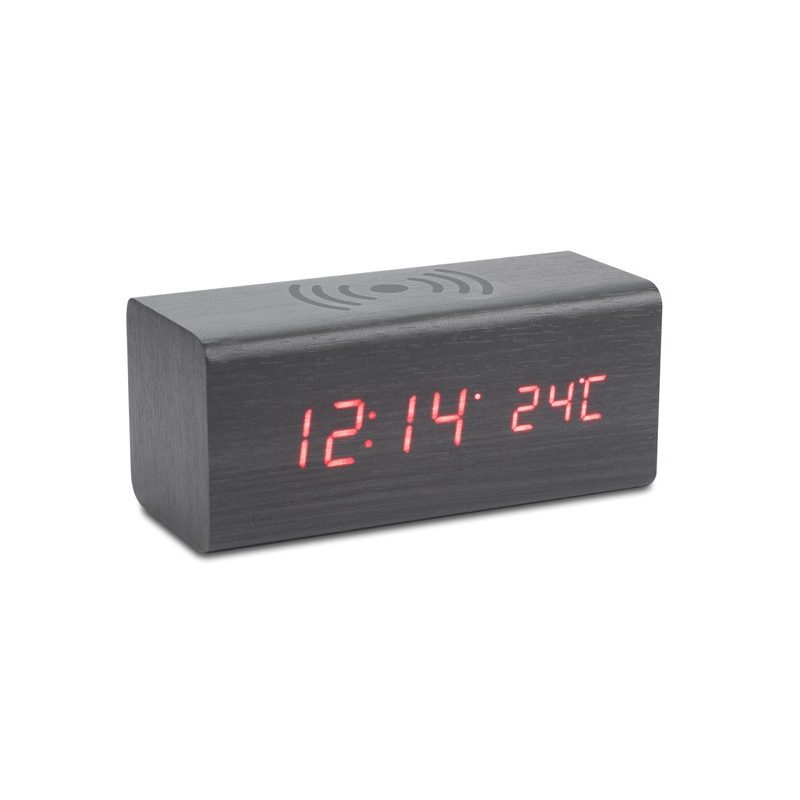 Zegar z ładowarką indukcyjną i termometrem - AS 03087
