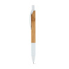 Długopis bambusowy wykończony gumą - ST 81153 biały