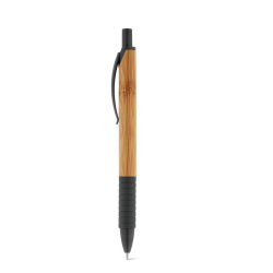 Długopis bambusowy wykończony gumą - ST 81153 czarny