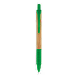 Długopis bambusowy wykończony gumą - ST 81153 zielony
