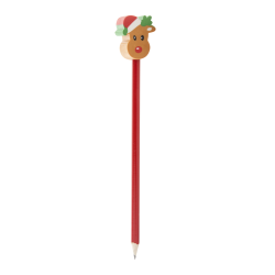 Drewniany ołówek z gumką w kształcie świątecznych figurek - AP808512