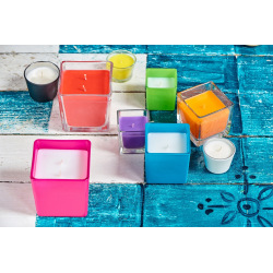 Szklana świeca reklamowa - Cube