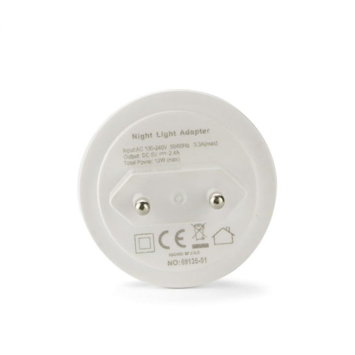 Ładowarka sieciowa USB z lampką nocną - 09135