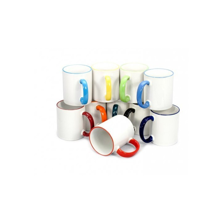Kubek 330 ml ECO z kolorowym uszkiem - PS 004