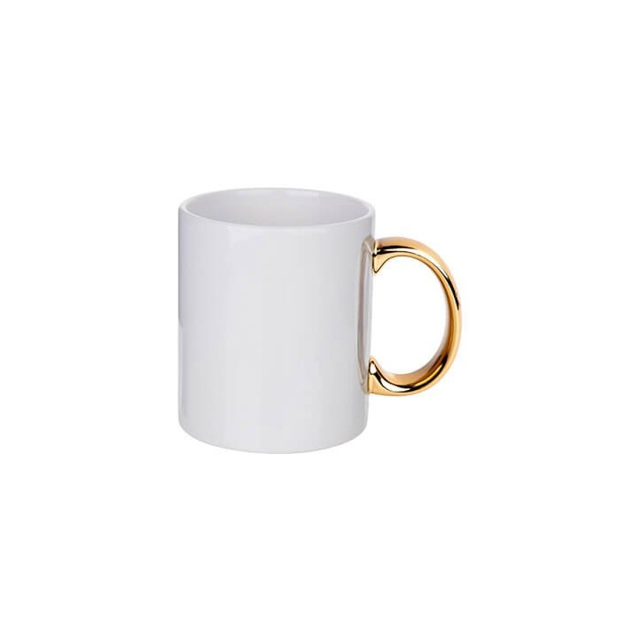 Kubek 330 ml ze złotym uszkiem do sublimacji - PS 005