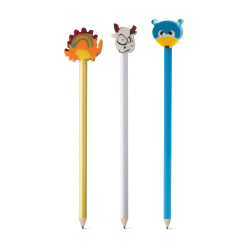 Zaostrzony ołówek z gumową zabawką z różnymi wzorami - ST 91904