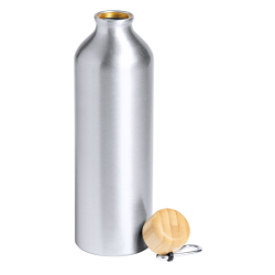 Duża aluminiowa butelka sportowa z bambusową - AP722495
