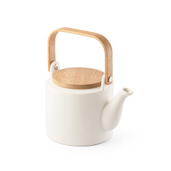 Ceramiczny czajnik do herbaty z bambusową przykrywką 700 ml - ST 94255