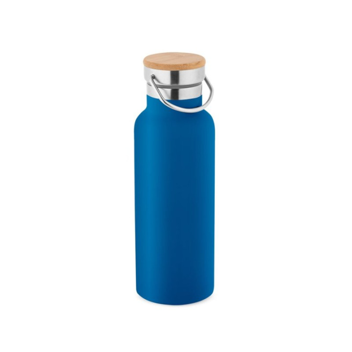 Butelka ze stali nierdzewnej z zakręcaną pokrywką bambusową 570 ml - ST 94602