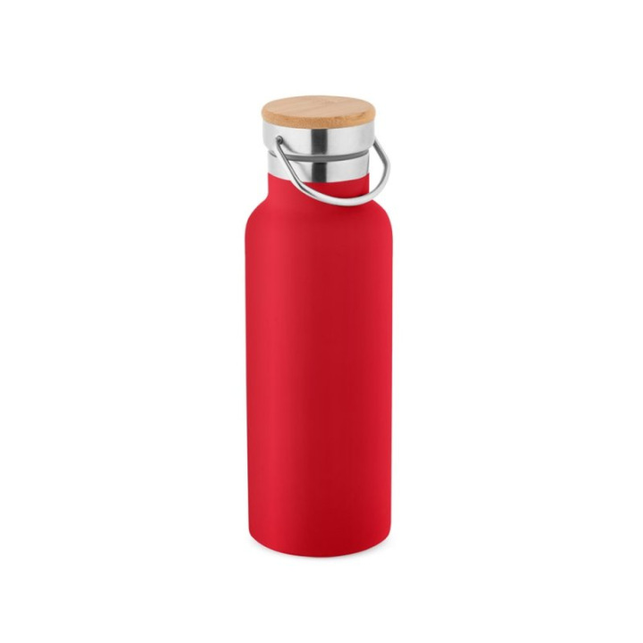 Butelka ze stali nierdzewnej z zakręcaną pokrywką bambusową 570 ml - ST 94602