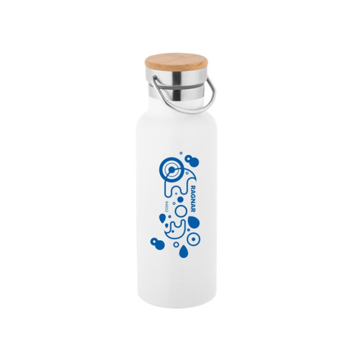 Butelka ze stali nierdzewnej z zakręcaną pokrywką bambusową 570 ml - ST 94602