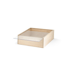 Drewniane pudełko z akrylowym wieczkiem S - ST 94943